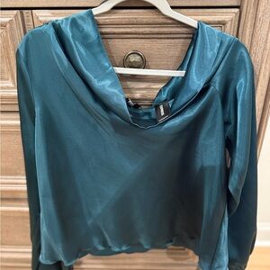 Express Emerald Green Satin Blouse